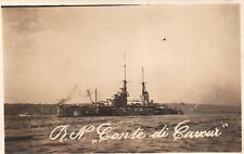 RARE RPPC Royal Navy Italian battleship Conte di Cavour c1900s picture