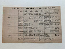 Official International League 1937 Baseball 4X6 Schedule Buffalo Baltimore picture