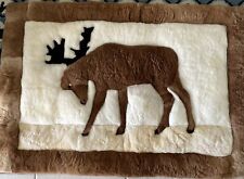 Alpaca Fur Throw Rug Peru Wall Hanging or Floor Handmade 32”x 45” Moose Deer picture