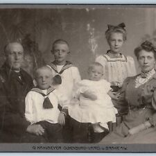ID'd c1880s Oldenburg, Germany Family Cabinet Card Photo Buzz Cut Kahlmeyer B10 picture