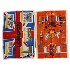 RARE Vintage Tea Towels London Jack England Linen Landmarks & All The Queens Men picture