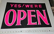 Vtg Yes We're OPEN Sorry We're CLOSED Thick Cardstock Double Sided Store Sign picture