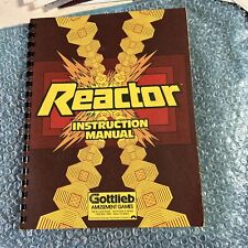 original Reactor Gottlieb Vintage Arcade Video game manual picture