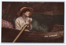 The River Girl Postcard Boating My Chum Tuck's c1910's Unposted Antique picture