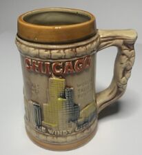 VTG CHICAGO Mini 3D Beer Stein 4.5”~The Windy City, Hancock,Sears Tower,Skyline picture