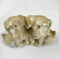 Two Dog Lusterware Porcelain Figurine Fairylite Foreign Japan Vintage picture