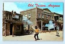 Bank Heist Scene Played by 1960s Actors Holdup Old Tucson Arizona Postcard C2 picture