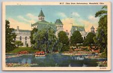 Mansfield OH~Ohio State Reformatory~Pond View~1938 Linen Postcard picture