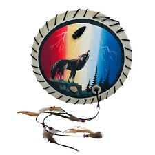 Vtg Native American War Medicine Ceremonial Shield Dreamcatcher Signed USA picture