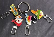 Vintage 1998 Kellogg's 4 Piece Metal Keychain Tony The Tiger, Toucan Sam picture