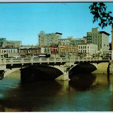 c1950s Cedar Rapids, IA Downtown Linn County Court House River Skyline PC A237 picture