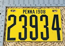 1908 Pennsylvania Porcelain License Plate 23934 ALPCA STERN CONSIGNMENT picture