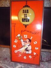 Rare Celebrity owned BAR IS OPEN vintage lite-up sign/clock picture
