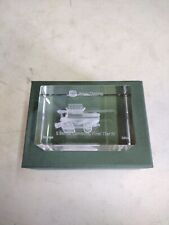 2014 John Deere Omega S Series Combine Tier 4 Etched Glass Paperweight picture