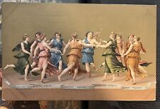 Vintage Rare Print Postcard Danza D'Apollo Con Le Muse Beautiful Color picture