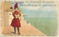 1907 Jamestown Exposition - George D Witt Shoes Advertising Postcard AS IS  picture