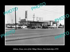 OLD LARGE HISTORIC PHOTO OF ABILENE TEXAS THE FIAT CAR DEALERSHIP c1970 picture