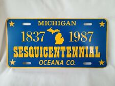 Vintage 1837 - 1987 Michigan Sesquicentennial Metal Booster License Plate 0122 picture