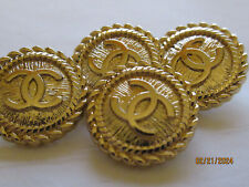 chanel 4 buttons stamped  gold tone metal 16mm picture