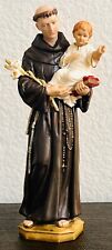 VINTAGE Pasquini Saint Anthony Italy Jesus White Lily Hand Painted Figure Statue picture