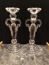 2 Candlesticks   And  2 Candles   Sparkling Crystal Very Attractive picture