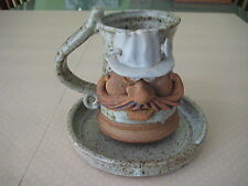 Vintage Robert Eakin Funny Face Art Pottery Mug & Saucer, Signed By Robert Eakin picture