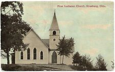 1914 Postcard First Lutheran Church Strasburg Ohio Lonesome Writer on Reverse picture