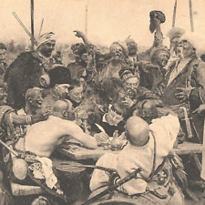 c1910 Reply of the Zaporozhian Cossacks Letter Sultan Postcard 1st Version Repin picture