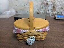 Longaberger 1999 Horizon Of Hope Basket Combo W/Lid, Liner & Pottery  Charm picture