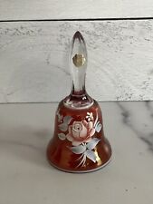 1977 Vintage Collectible Westmoreland Ruby Red Bell, Hand Painted by C. Peltier picture