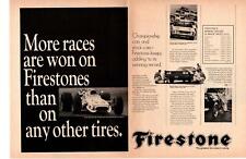 1968 Firestone Tires Indy 500 Cale Yarborough NASCAR Daytona 500 2-Page Print Ad picture