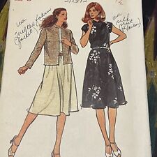 Vintage 1980s Butterick 3517 Jacket + Loose Fitting Dress Sewing Pattern UNCUT picture