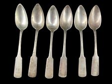 6 Antique 1858 German or Polish 800 Silver Spoons picture
