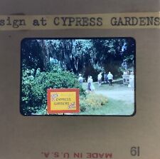 1950’s KODACROME RED SLIDE Cypress Gardens Sign Tourist Mingling Florida picture