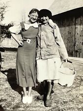 YD Photograph 1935 Embrace Young Women Holding Bucket Farm picture