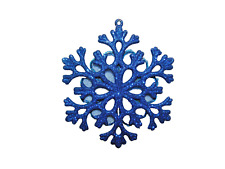 Large Blue Glitter Snowflake Christmas Ornament  6