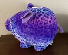 Plush Piggy Bank FAB NY Blue 9”H x 9”W x 11”L Money Bank  Purple Pre Owned READ picture