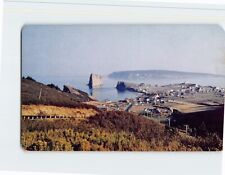 Postcard Tourist Eye View of the Rock Perce & Bonaventure Island Canada picture