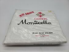 Vtg CANNON Monticello FULL Size FLAT Sheet  White 81x104 picture