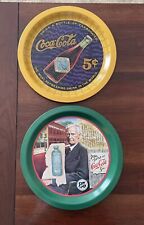 Vintage Coca Cola 12” Round Metal Trays  1978 & 1979 Lot Of 2 picture