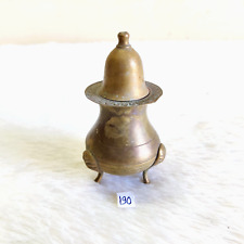 1930s Vintage Brass Handcrafted Kumkum Pot Decorative Collectible Rare 190 picture