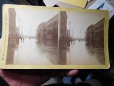 MCKECKNIE & OSWALD TOLEDO OHIO STEREOVIEW, FLOODED DOWNTOWN BUSINESS DISTRICT picture