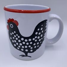 Vintage Waechtersbach Rooster/Chicken Farmhouse B&W Mug with Polka Dots picture