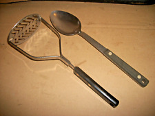 Vintage EKCO FORGE Potato Masher & Flint Serving Spoon USA picture