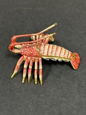 Vintage Lobster Enamel Bejeweled Trinket Box picture
