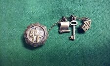 Future Home Makers Of America Vintage Brooch Pin w/ Charms on Chain Bronze picture