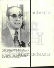 1974 Press Photo Portugal's President Gomes makes pre-election speech on TV picture