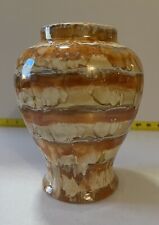 Natural Banded Onyx Or Stone Vase Large Stunning Brown Gold Autumn Polished picture
