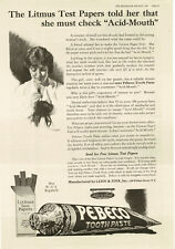 1919 PEBECO Toothpaste acid mouth Litmus paper test Art Vintage Print Ad picture