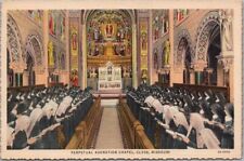 CLYDE, Missouri Postcard PERPETUAL ADORATION CHAPEL Church Interior / Linen 1933 picture